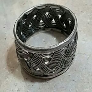Woven Metal Bangle Bracelet